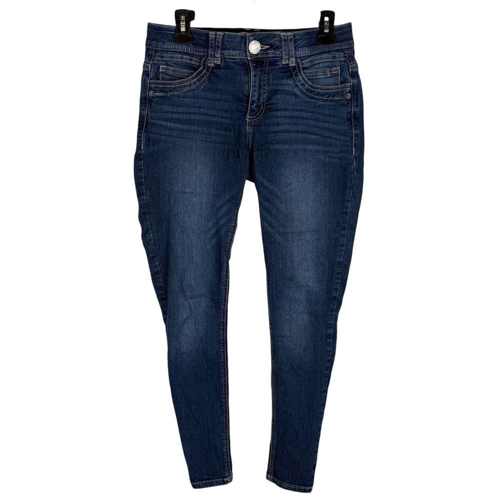 Democracy Ab Technology Jeans Womens 2 Blue Denim Stretch Mid-Rise Skinny Leg